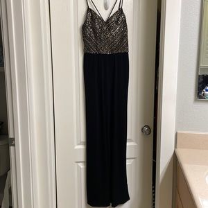 Jumpsuit with gold sequence